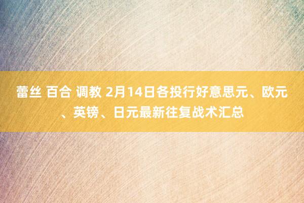 蕾丝 百合 调教 2月14日各投行好意思元、欧元、英镑、日元最新往复战术汇总