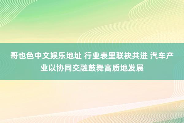 哥也色中文娱乐地址 行业表里联袂共进 汽车产业以协同交融鼓舞高质地发展