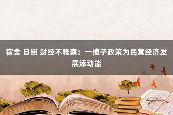 宿舍 自慰 财经不雅察：一揽子政策为民营经济发展添动能