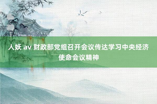 人妖 av 财政部党组召开会议传达学习中央经济使命会议精神