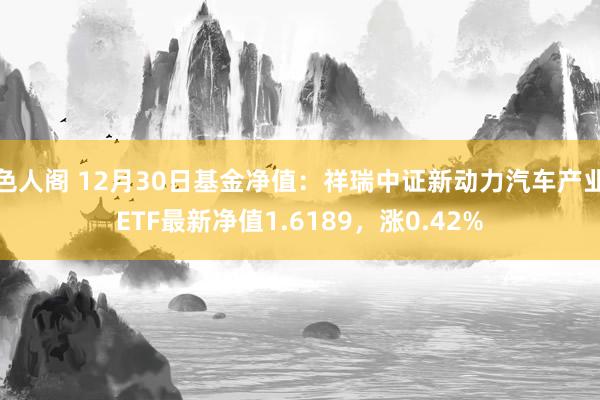 色人阁 12月30日基金净值：祥瑞中证新动力汽车产业ETF最新净值1.6189，涨0.42%