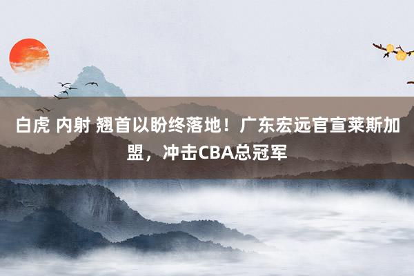 白虎 内射 翘首以盼终落地！广东宏远官宣莱斯加盟，冲击CBA总冠军