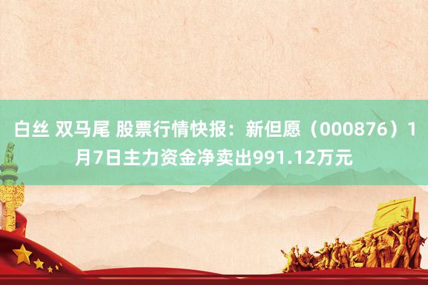 白丝 双马尾 股票行情快报：新但愿（000876）1月7日主力资金净卖出991.12万元