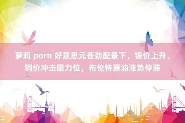 萝莉 porn 好意思元苍劲配景下，银价上升、铜价冲击阻力位，布伦特原油涨势停滞