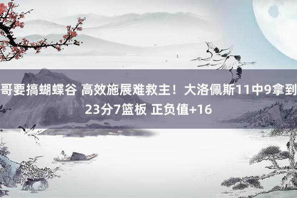 哥要搞蝴蝶谷 高效施展难救主！大洛佩斯11中9拿到23分7篮板 正负值+16