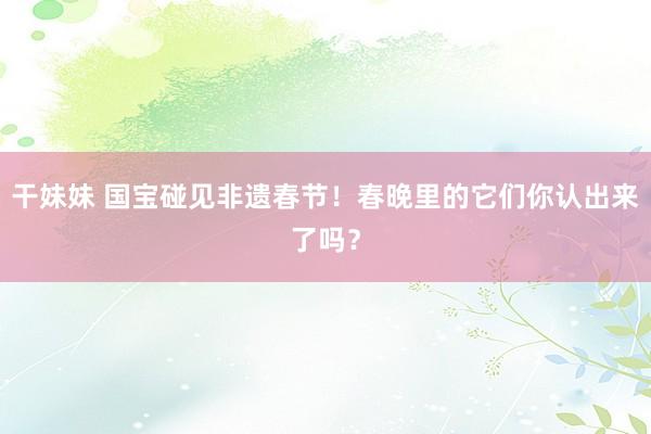 干妹妹 国宝碰见非遗春节！春晚里的它们你认出来了吗？
