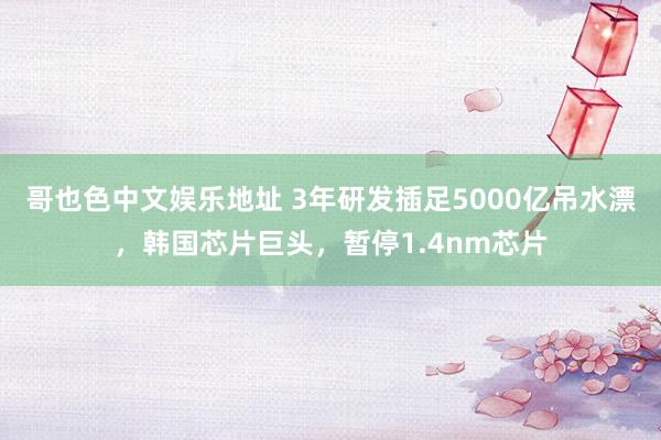 哥也色中文娱乐地址 3年研发插足5000亿吊水漂，韩国芯片巨头，暂停1.4nm芯片