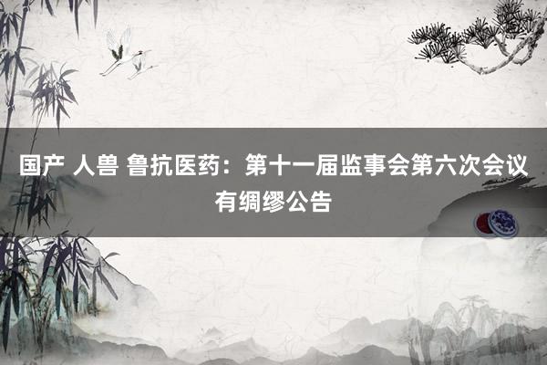 国产 人兽 鲁抗医药：第十一届监事会第六次会议有绸缪公告