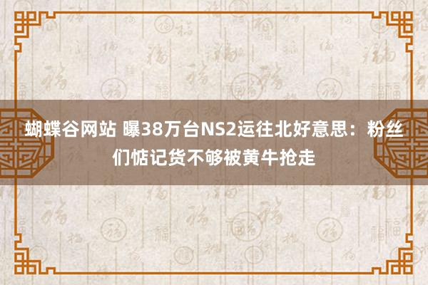 蝴蝶谷网站 曝38万台NS2运往北好意思：粉丝们惦记货不够被黄牛抢走