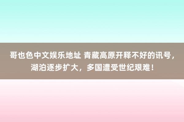 哥也色中文娱乐地址 青藏高原开释不好的讯号，湖泊逐步扩大，多国遭受世纪艰难！