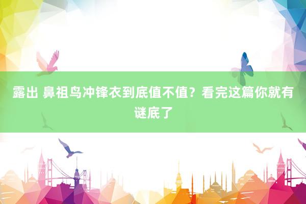 露出 鼻祖鸟冲锋衣到底值不值？看完这篇你就有谜底了