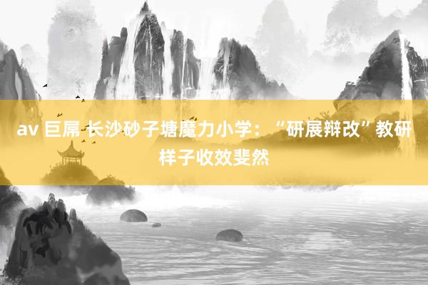av 巨屌 长沙砂子塘魔力小学：“研展辩改”教研样子收效斐然