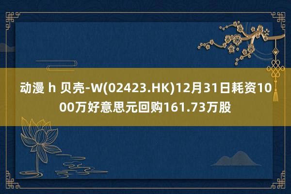 动漫 h 贝壳-W(02423.HK)12月31日耗资1000万好意思元回购161.73万股
