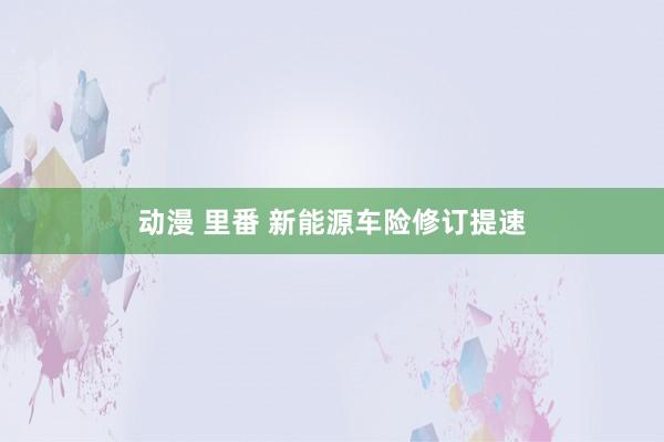 动漫 里番 新能源车险修订提速