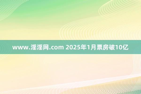 www.淫淫网.com 2025年1月票房破10亿