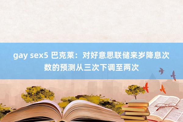 gay sex5 巴克莱：对好意思联储来岁降息次数的预测从三次下调至两次