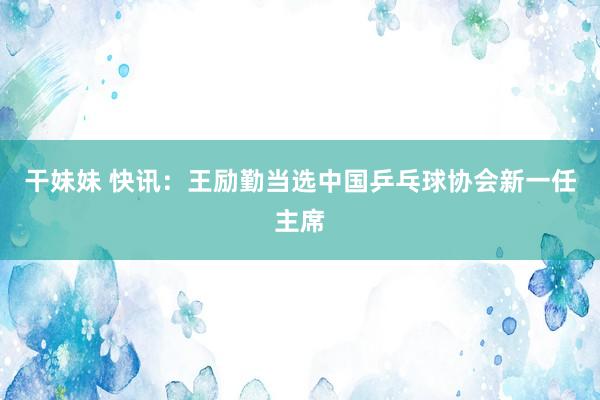 干妹妹 快讯：王励勤当选中国乒乓球协会新一任主席