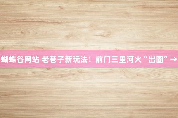 蝴蝶谷网站 老巷子新玩法！前门三里河火“出圈”→